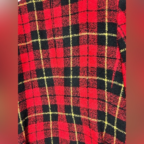 Vintage Lord & Taylor Red Gold Black plaid patterned Women’s Blazer size 6​​ - Picture 7 of 8